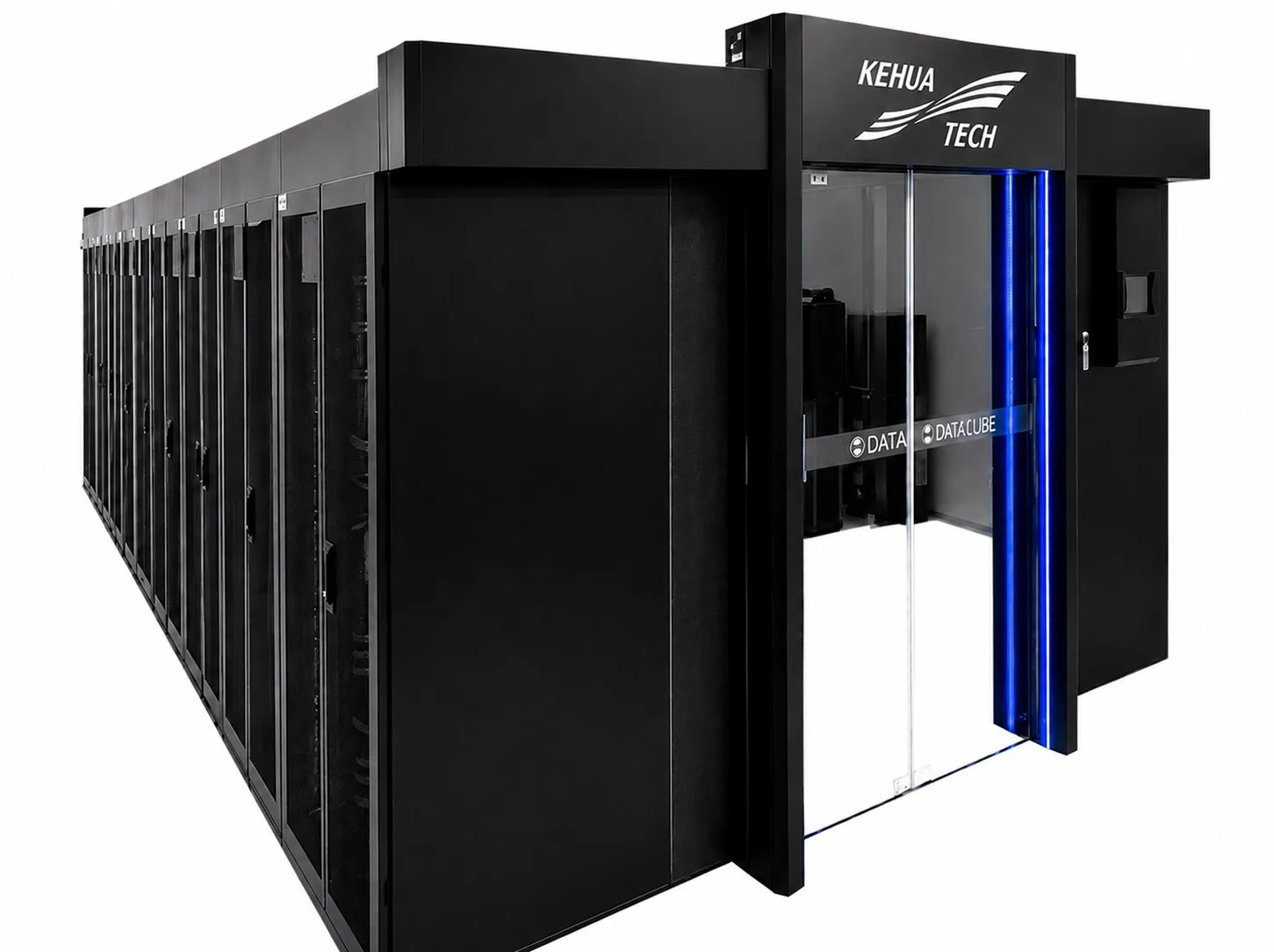 Data hall rack rows with the service aisle